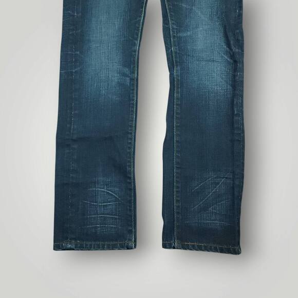 Levis 511 Jeans Mens 29x30 Y2K Skinny Low Rise Whiskered Distressed Dark Wash - Picture 9 of 14